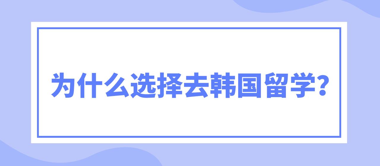 为什么选择去韩国留学？