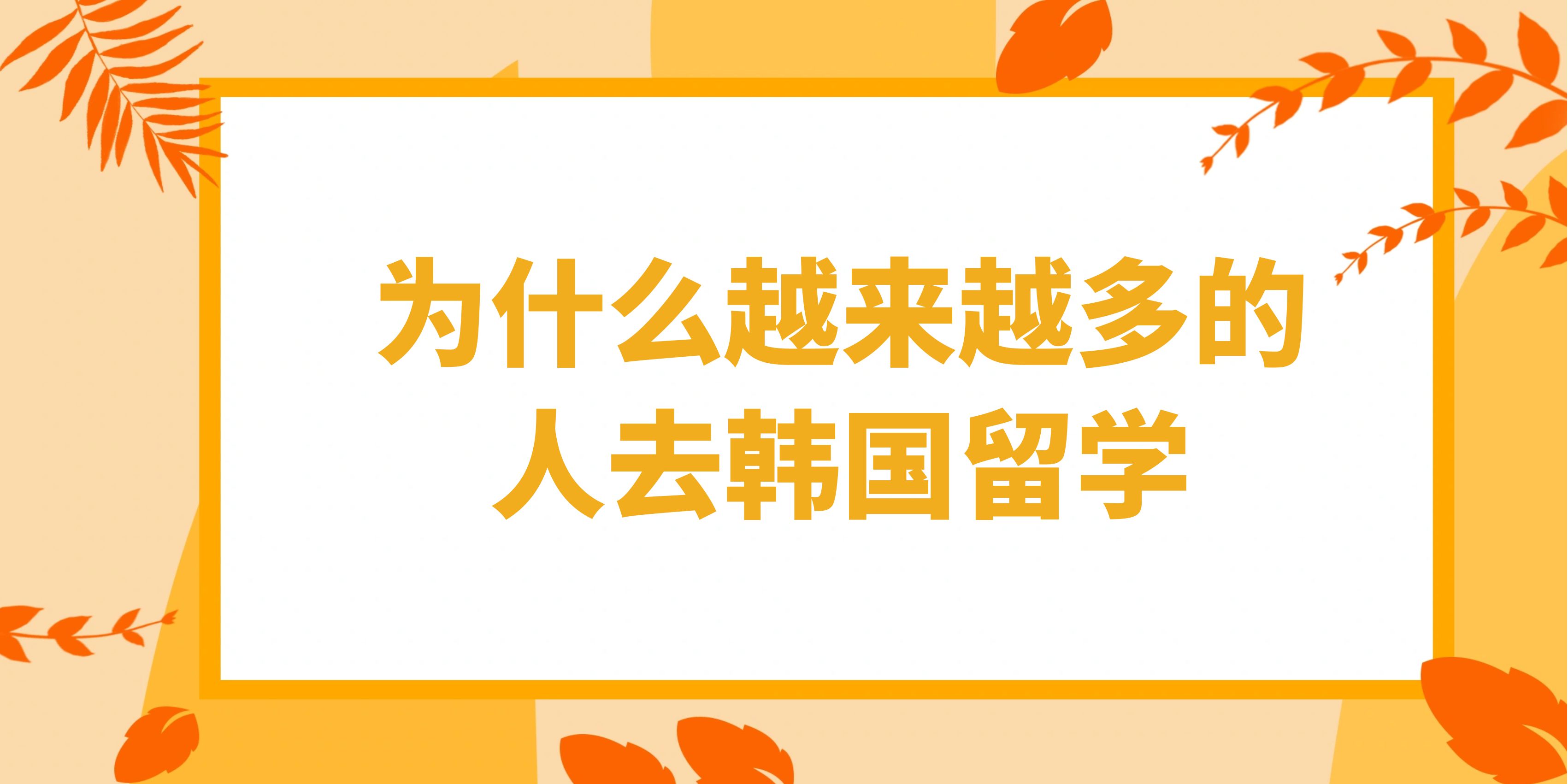 为什么越来越多的人去韩国留学？